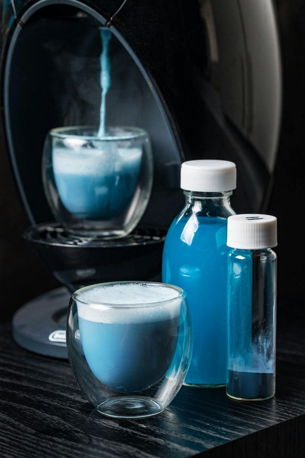 Natural blue colorant for hot and cold drinks withstands heat processing, low pH, and full pasteurization
