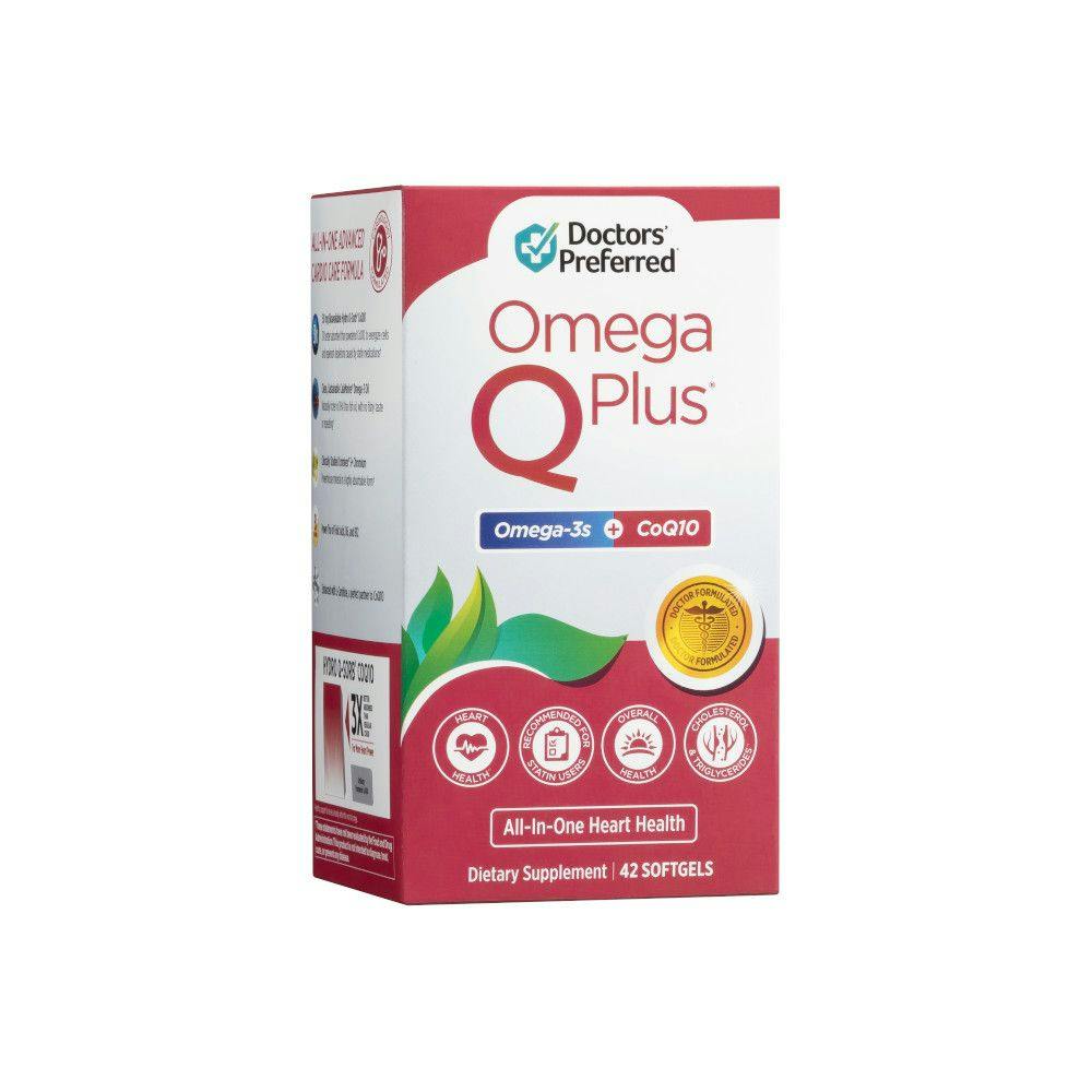 Pictured: The cardiologist-formulated Doctors’ Preferred Omega Q Plus supplement. Photo from Healthy Directions.