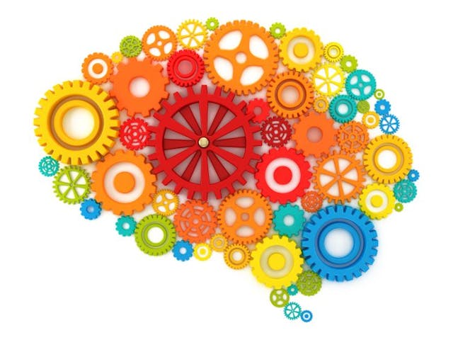 illustration of brain as cogs and gears