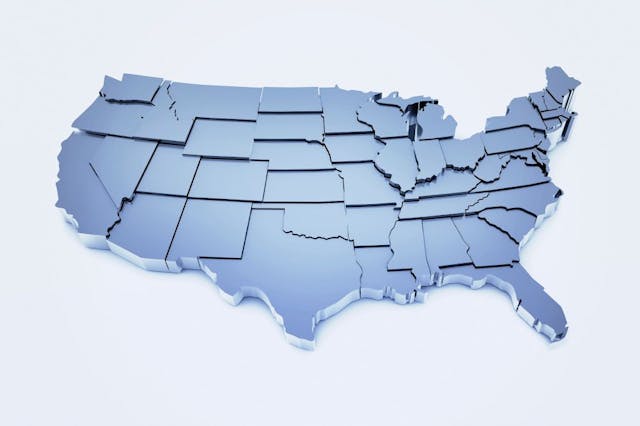 graphic is United States map
