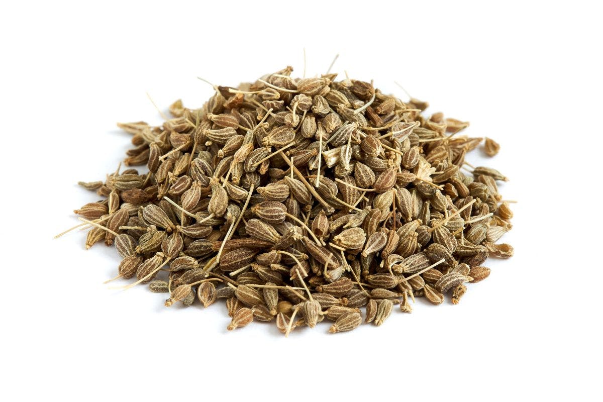 pile of anise seed on white background