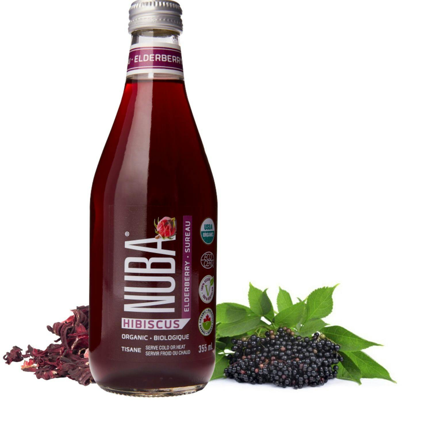 Nuba Tisane debuted an organic hibiscus cold tea with elderberry.