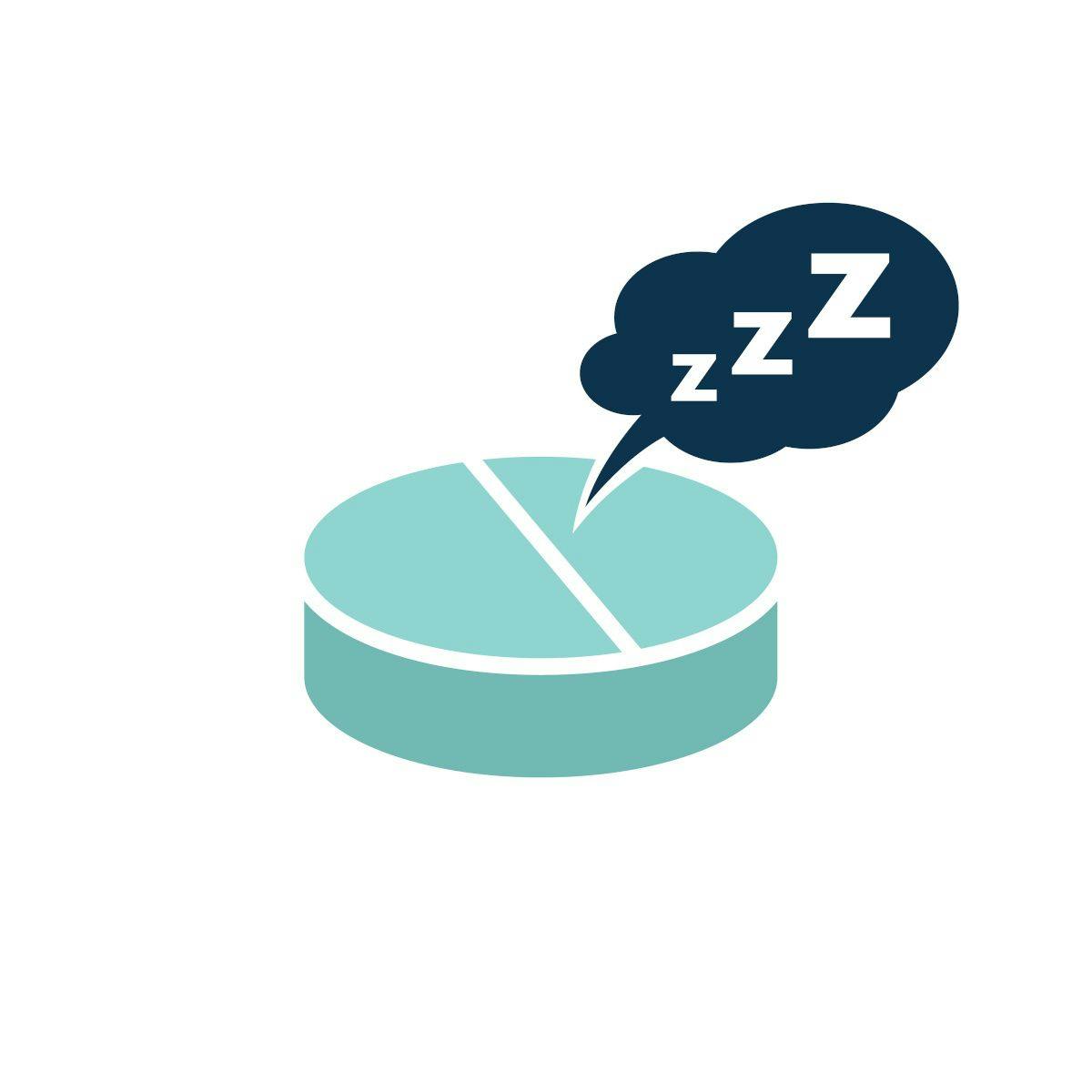 illustration of tablet with word cloud containing "zzz" to indicate sleep