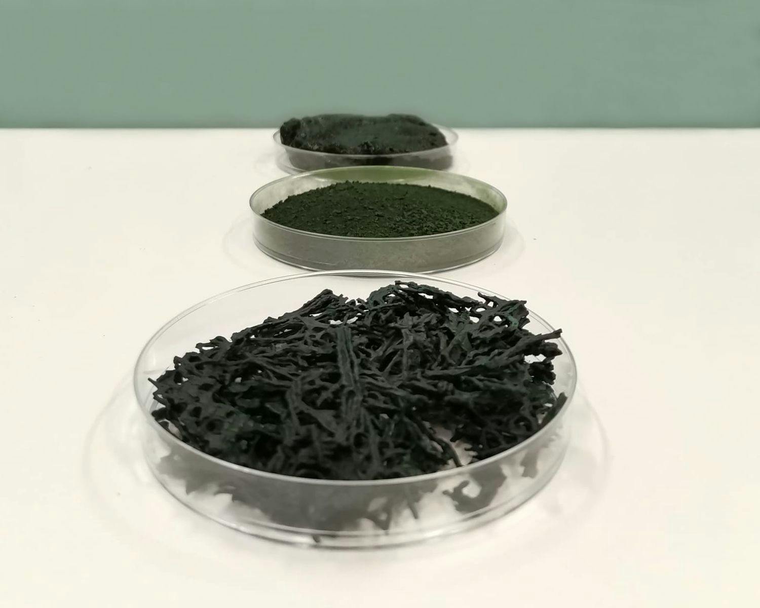 Organic spirulina on display from Allmicroalgae at Vitafoods 2021