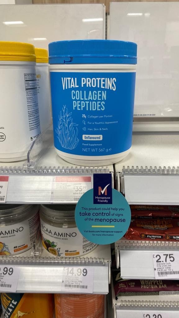 Example of M-tick wobbler in Boots store. Image courtesy of GenM.