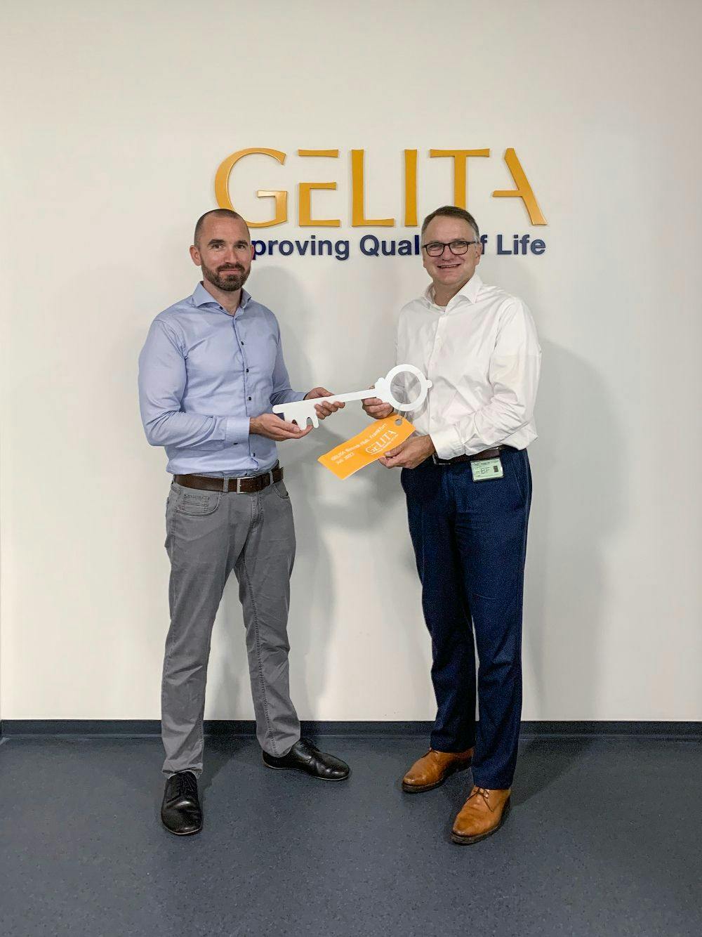 Pictured: (left) Christoph Schorsch, PhD, head of Gelita’s new biotech hub, and (right) Sven Abend, PhD, CEO of Gelita AG, at the opening ceremony for Gelita’s new Biotech Hub in Frankfurt am Main, Germany. Photo from Gelita.