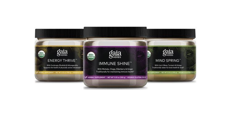 Gaia launches new line of mushroom and herb powder blends