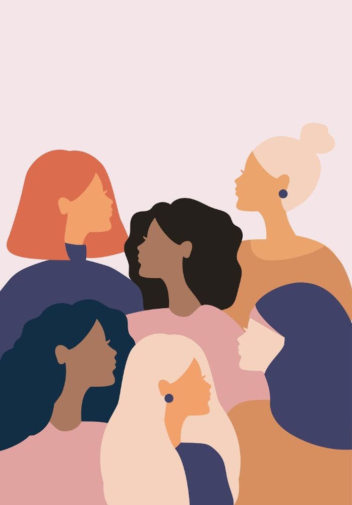 illustration of a diverse group of women