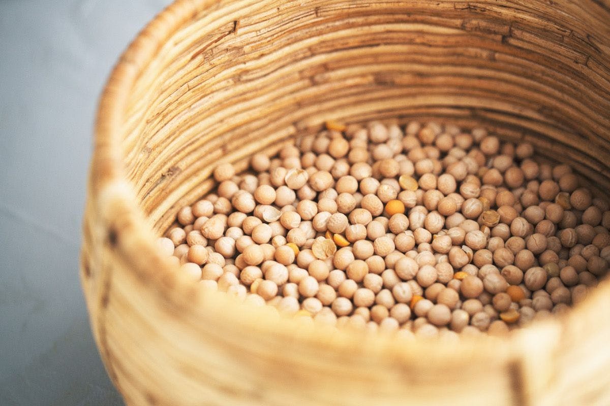 basket of dried yellow peas