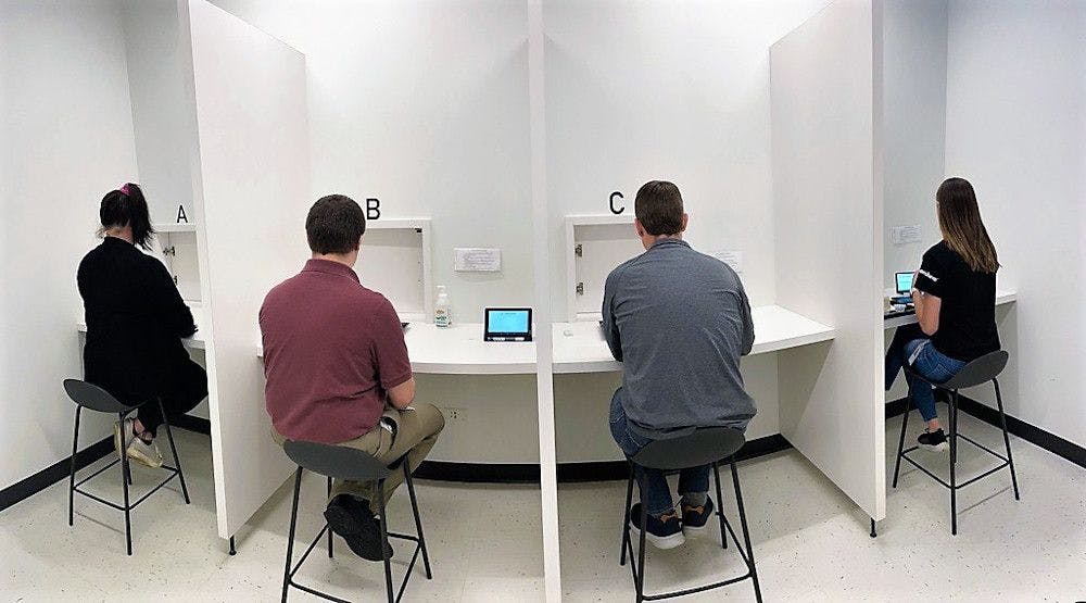 Pictured: A dedicated sensory testing booth at Flavorchem’s SRS Center for Taste Innovation. Photo from Flavorchem.