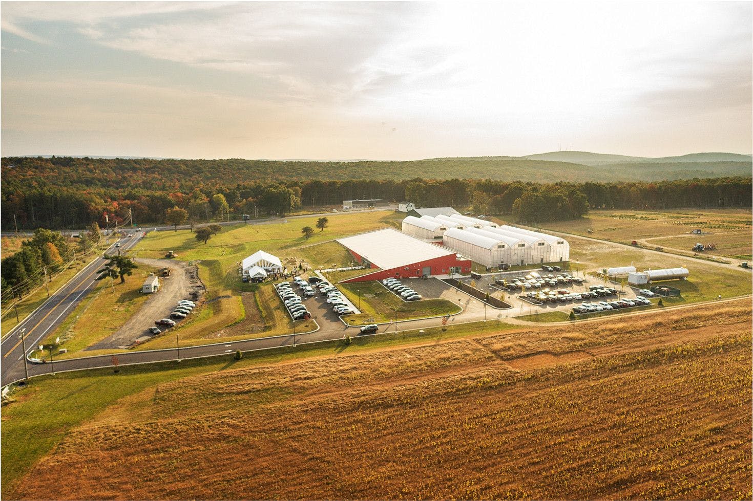 Photo from Pocono Organics. The Pocono Organics agricultural, processing, market, and cafe facility spans more than 380 acres in the Pocono Mountains.