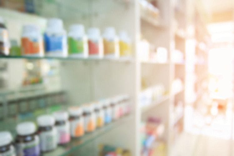 supplement aisle out of focus at golden hour