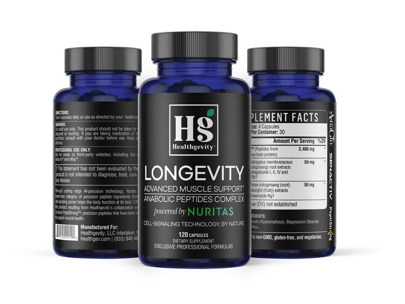 Healthgevity launches healthy-aging muscle-support supplement featuring Nuritas’s newly GRAS PeptiStrong ingredient
